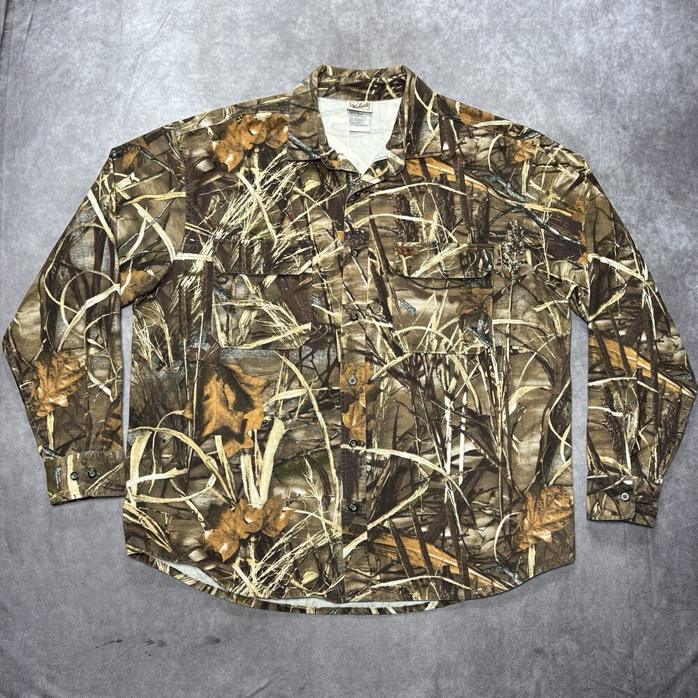 VTG Woolrich Shirt Mens XL Realtree Advantage Max-4 HD Camo Cotton Button Down